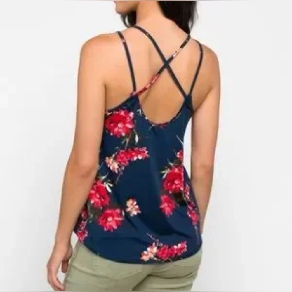 NWT: Papermoon Basima Back detail Knit Tank in Navy floral Size 1X Stitchfix - Picture 4 of 10